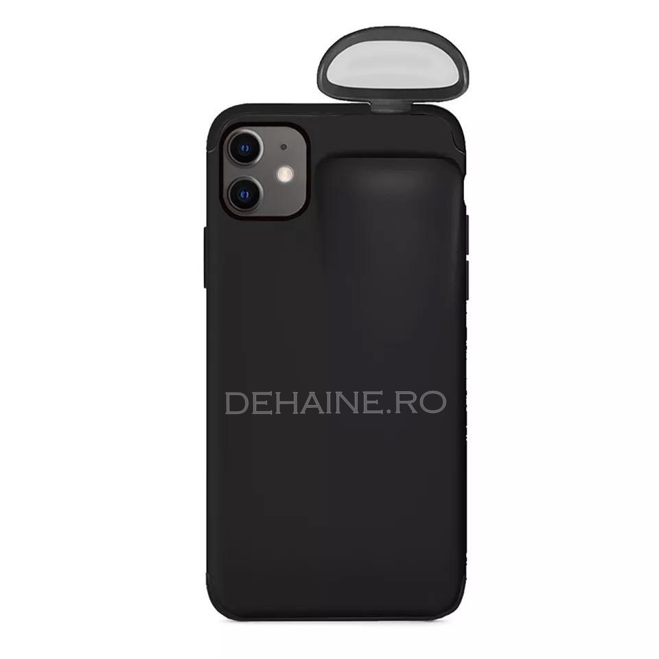 Husa iphone 11 pro max neagra cu suport pentru casti a8846